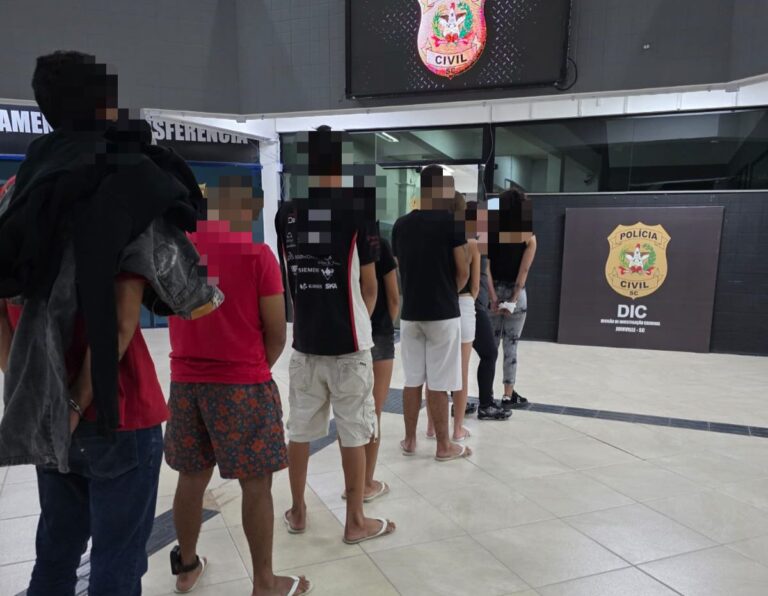 Operação conjunta prende 9 suspeitos ligados a grupo criminoso em Joinville