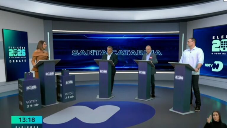 Ausência de Jorginho Mello domina o primeiro debate entre candidatos ao governo de SC