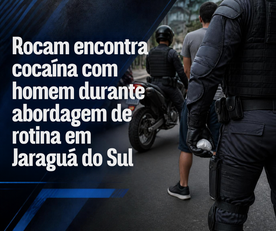 Rocam encontra cocaína com homem durante abordagem de rotina em Jaraguá do Sul