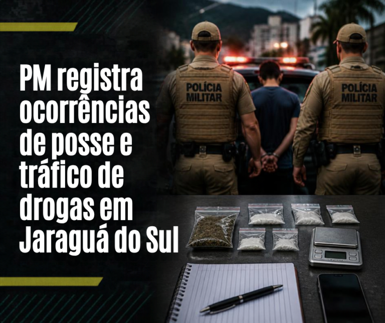 PM registra ocorrências de posse e tráfico de drogas em Jaraguá do Sul