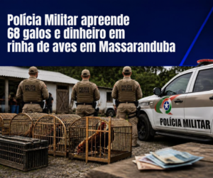 Polícia Militar apreende 68 galos e dinheiro em rinha de aves em Massaranduba
