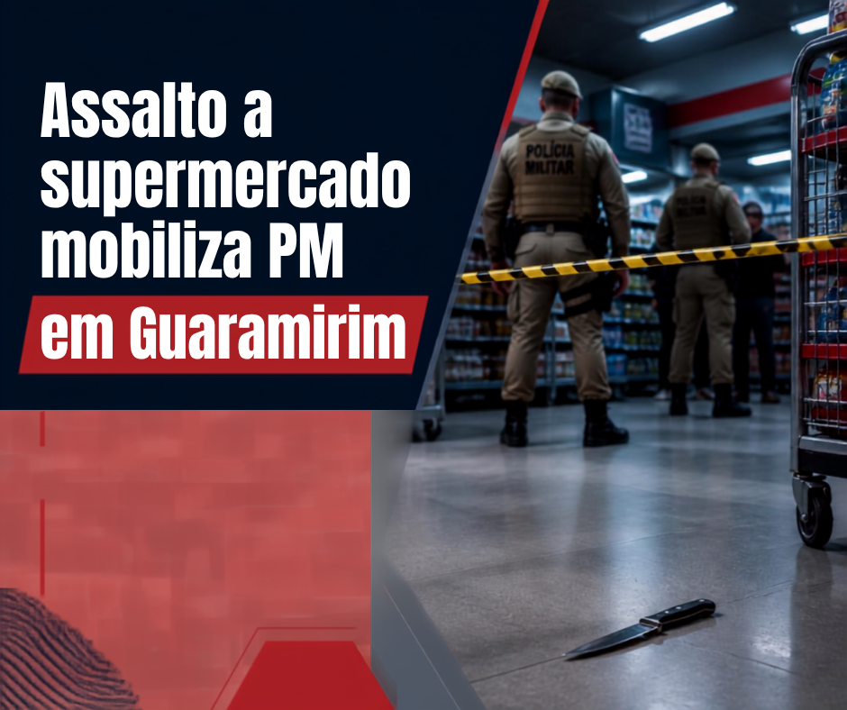 Assalto a supermercado mobiliza PM em Guaramirim; suspeito não é localizado