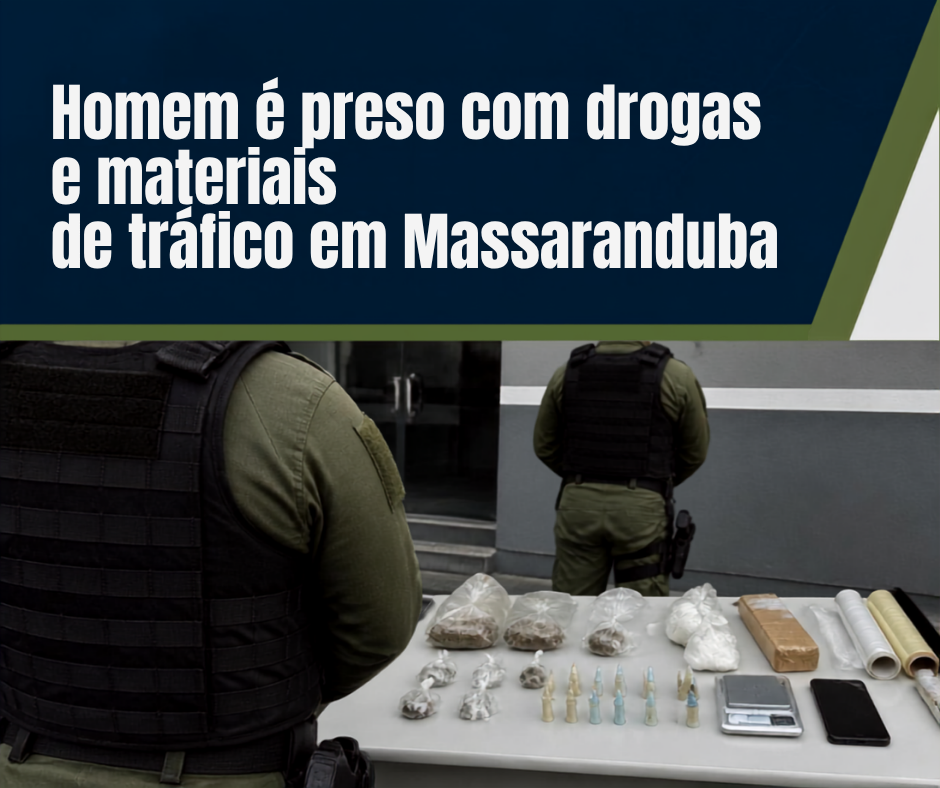 Homem é preso com drogas e materiais de tráfico em Massaranduba