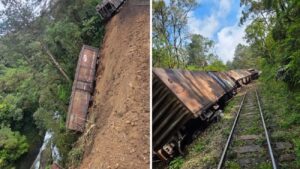 Vagões descarrilam e cancelam passeio da Maria Fumaça no Norte de SC neste domingo