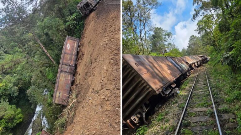 Vagões descarrilam e cancelam passeio da Maria Fumaça no Norte de SC neste domingo