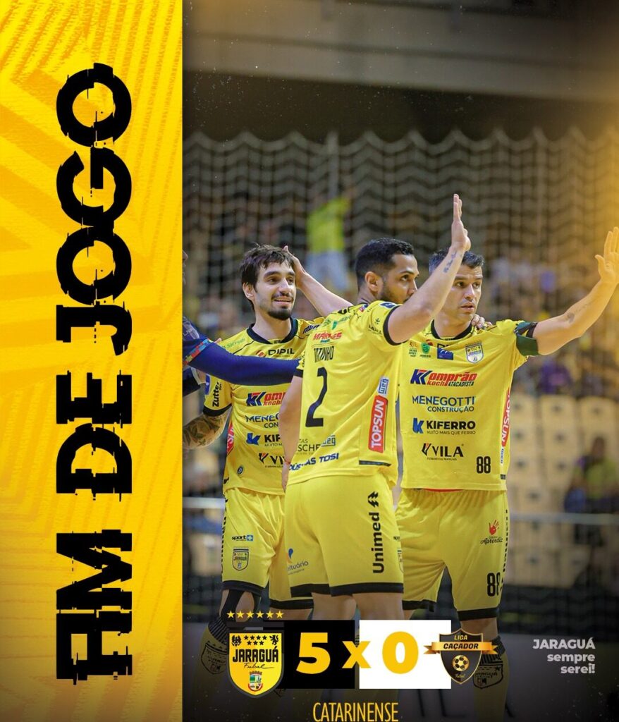 Jaraguá Futsal goleia Caçador e vai ao mata-mata do Catarinense como vice-líder